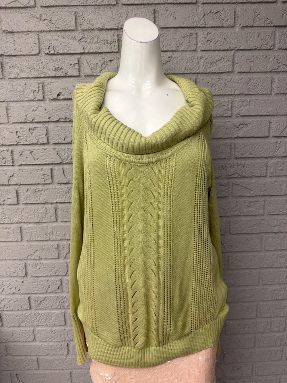 Dana Buchman Silk Cashmere Long Sleeve Cowl-Neck Sweater Size PL